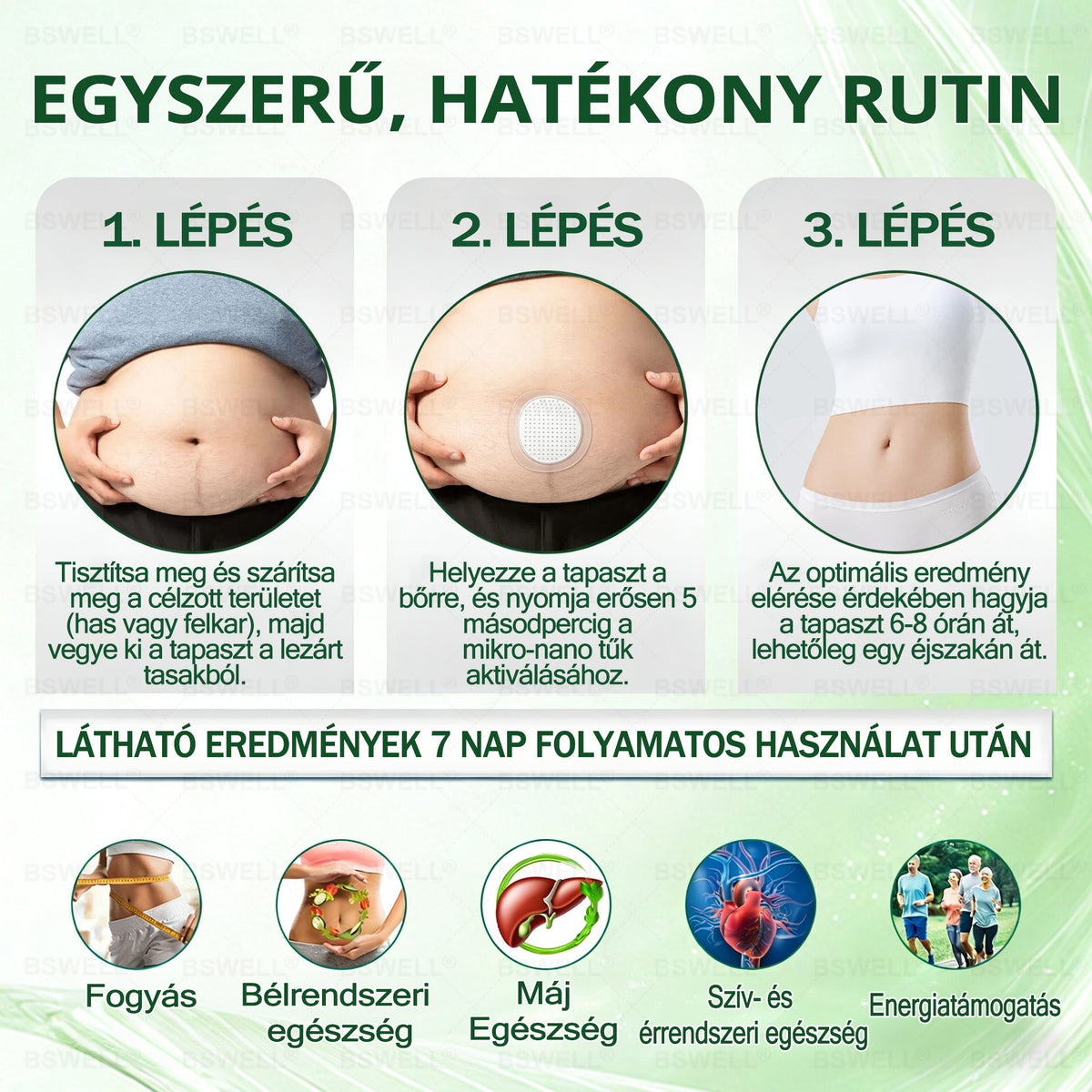 🍃BSWELL® Nano mikrotűs karcsúsító tapasz (Naponta egyszer már 28 napon belül látható változások láthatók) Alkalmas: elhízás kezelésére, szív- és érrendszeri egészségre, cukorbetegség kezelésére, alvási apnoéra és bélrendszeri problémákr🍃🍃