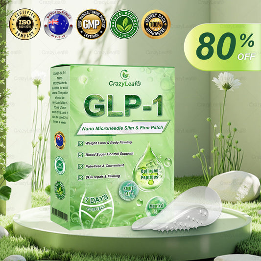 🎁AU Clinically Proven|Official Store | CrazyLeaf® SMGT-GLP-1 Nano Microneedle Patch with Collagen & Matrixyl 3000 丨Targets Obesity, Loose Skin, High Blood Pressure, Diabetes, Fatty Liver, Joint Pain, Brain Fog, Low Energy, Body Aches, and More