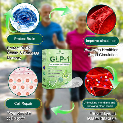🎁AU Clinically Proven|Official Store | CrazyLeaf® SMGT-GLP-1 Nano Microneedle Patch with Collagen & Matrixyl 3000 丨Targets Obesity, Loose Skin, High Blood Pressure, Diabetes, Fatty Liver, Joint Pain, Brain Fog, Low Energy, Body Aches, and More